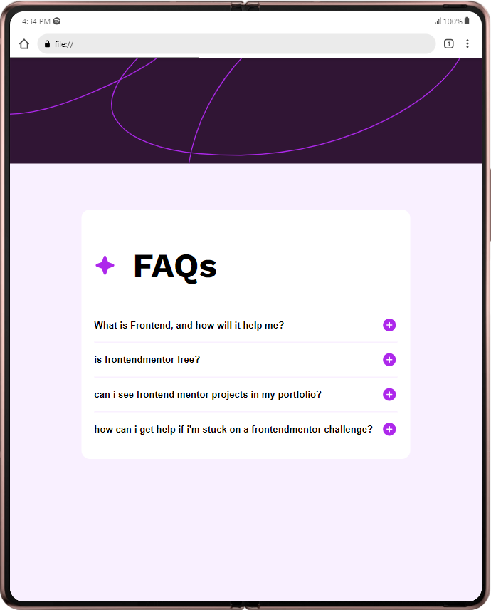 FAQ accordion